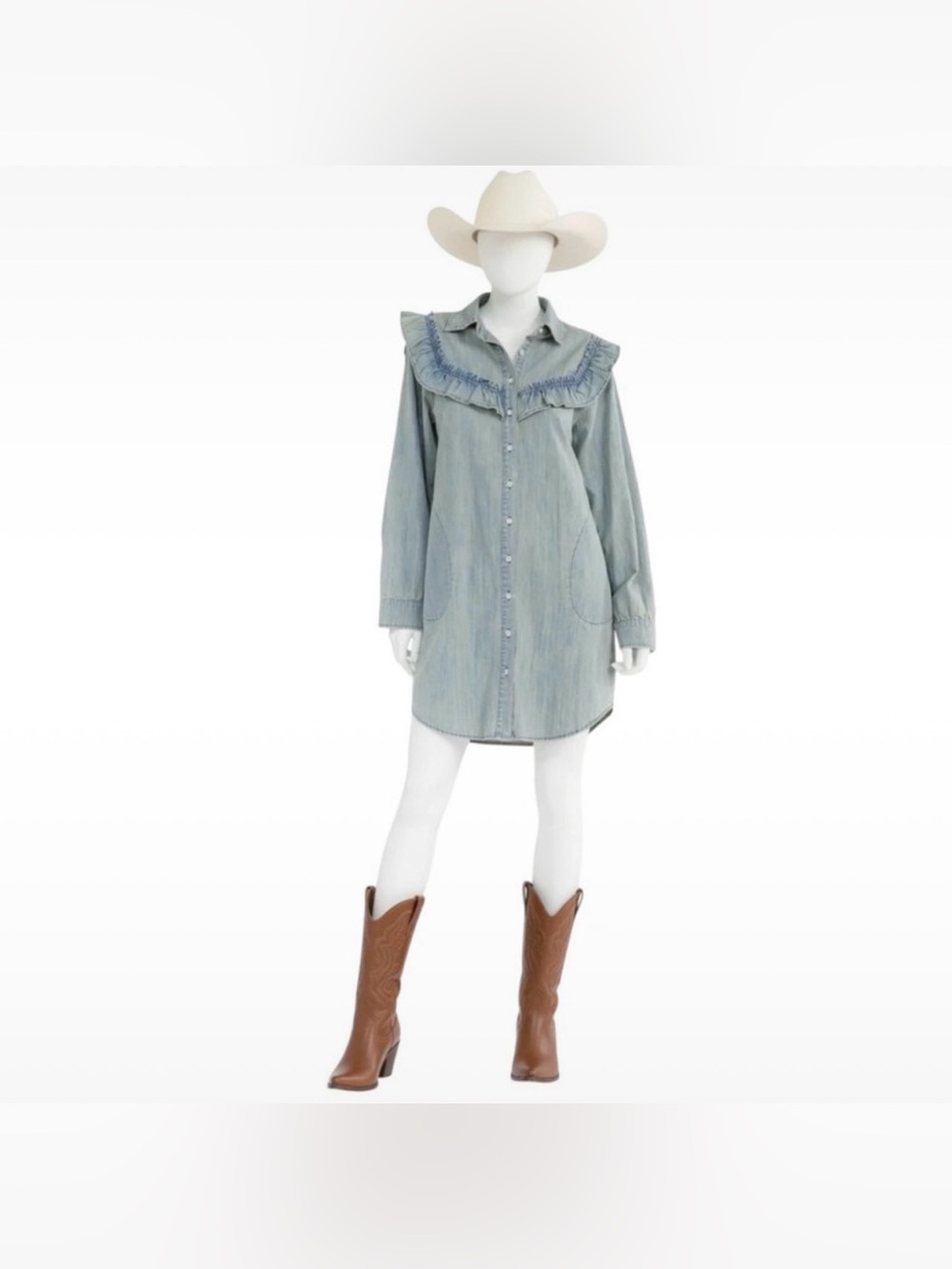 LOVELO button front denim dress S M L